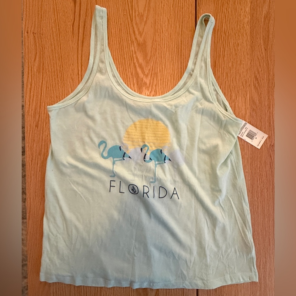 Volcom Florida Flamingo Graphic Tank Top – Size M – New With Tags